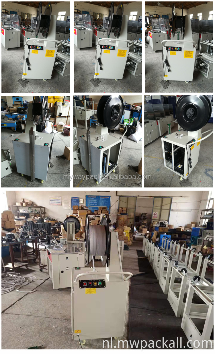 Kartonnen PE Automatische Elektrische Semi Doos Pallet Auto Bindende Omsnoeringsmachine